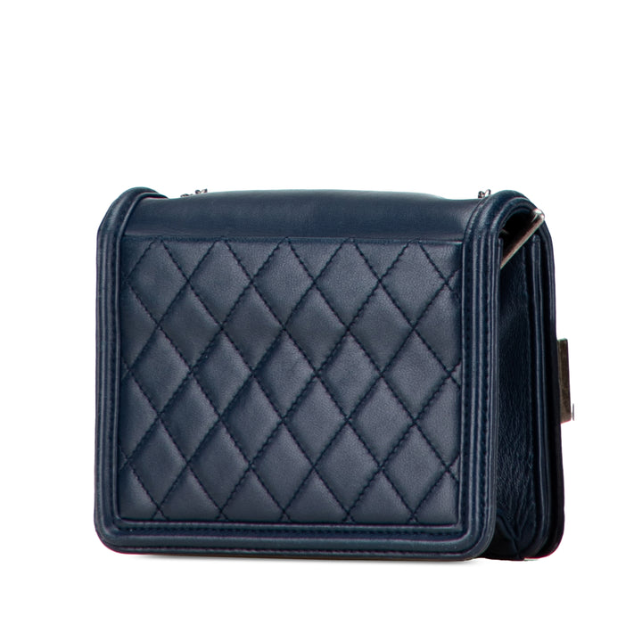 Chanel Acrylic et Boy Brick à rabat Mini Cuir de veau Bleu