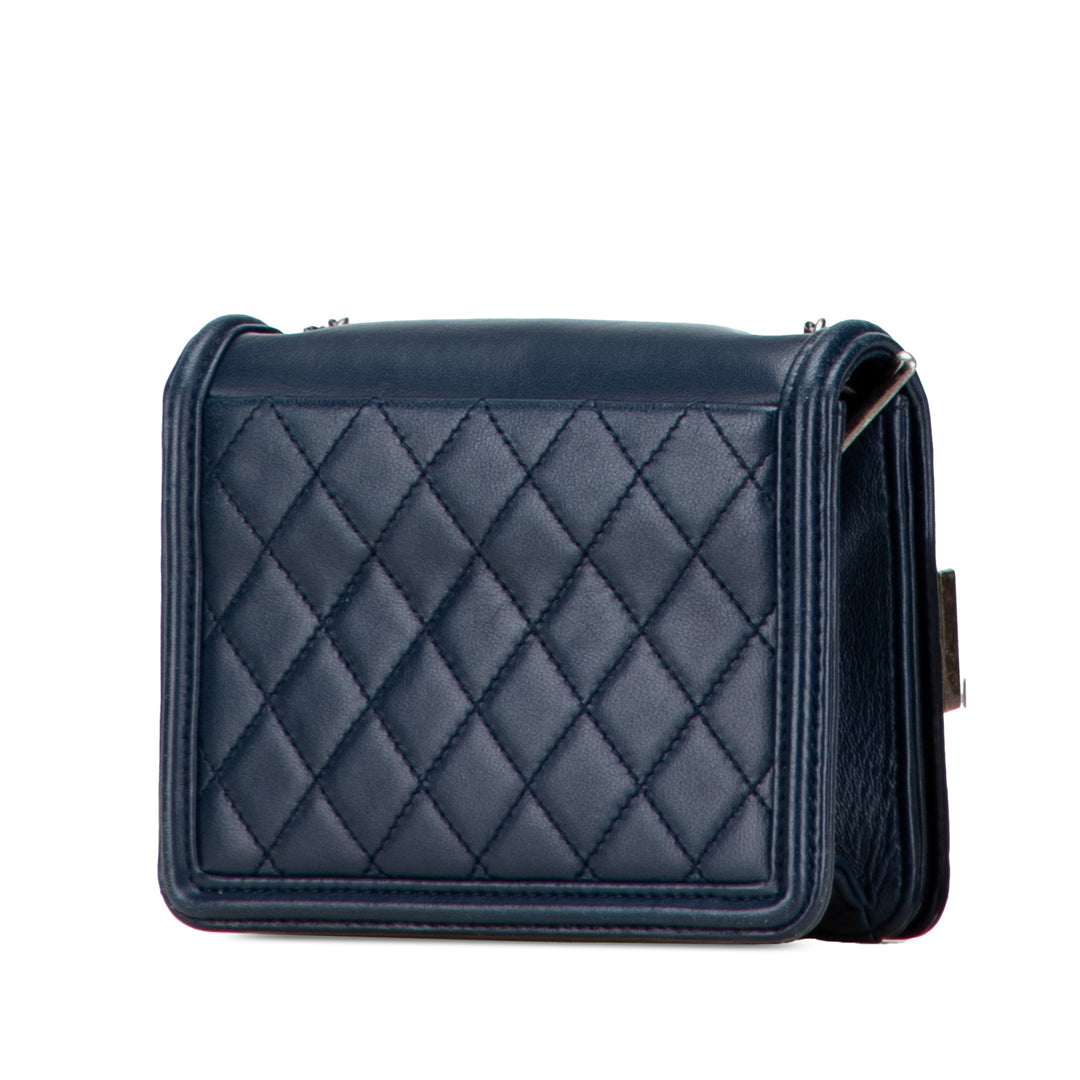 Chanel Mini Acrylic and Cuir de veau Boy Brick Flap Bleu
