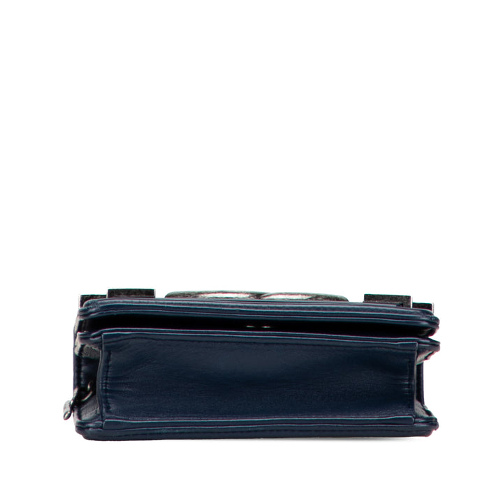 Chanel Acrylic et Boy Brick à rabat Mini Cuir de veau Bleu