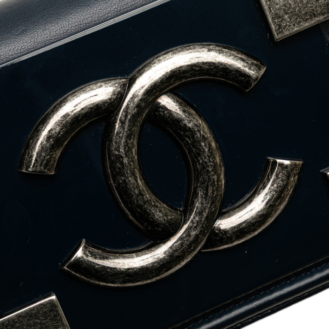 Chanel Acrylic et Boy Brick à rabat Mini Cuir de veau Bleu
