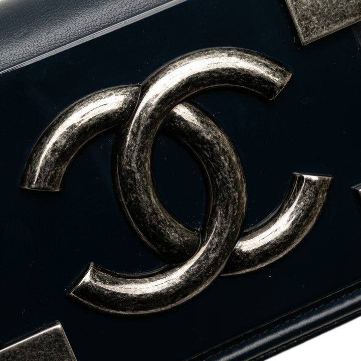 Chanel Acrylic et Boy Brick à rabat Mini Cuir de veau Bleu