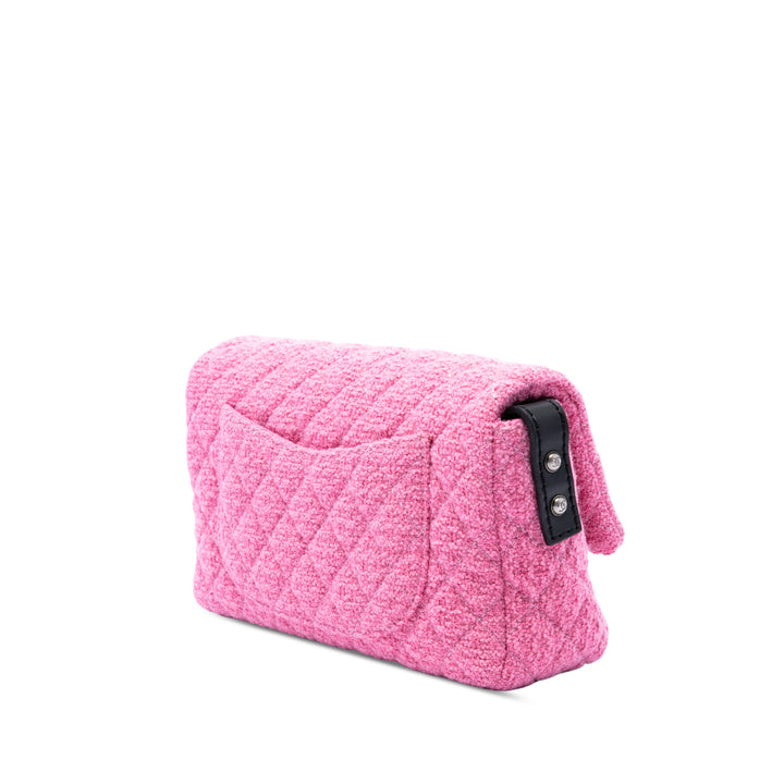 Matelassé Reissue 2.55 Easy Messenger à rabat Petit Tweed Rose
