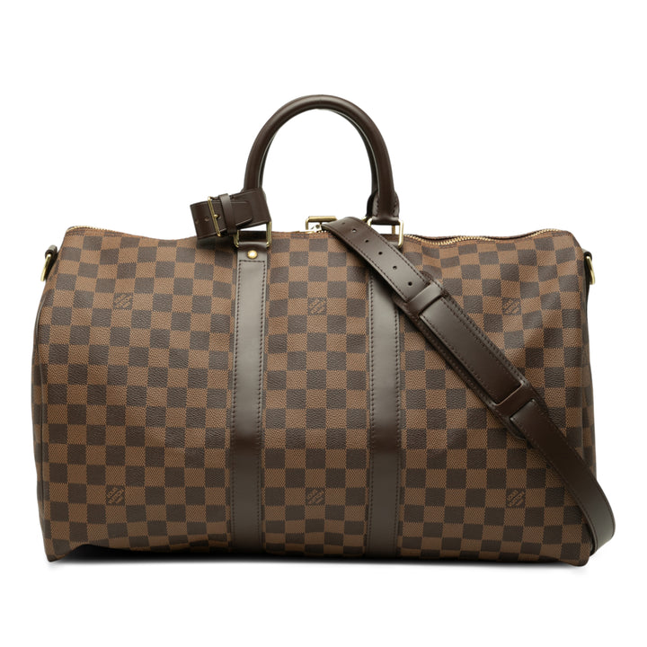 Louis Vuitton Damier Ebene Keepall Bandouliere 45 Marron