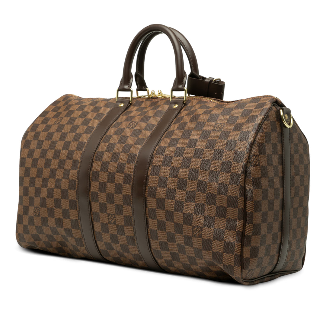 Louis Vuitton Damier Ebene Keepall Bandouliere 45 Marron