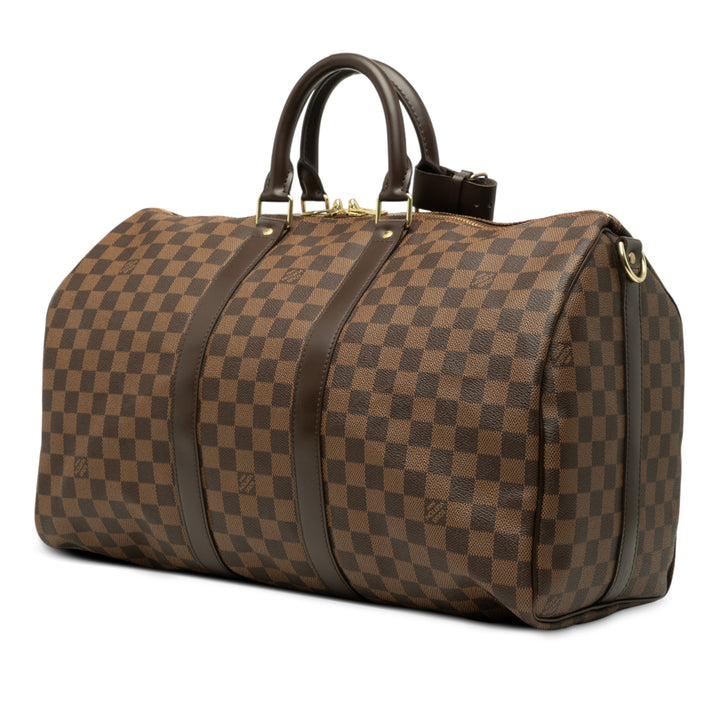 Louis Vuitton Damier Ebene Keepall Bandouliere 45 Marron