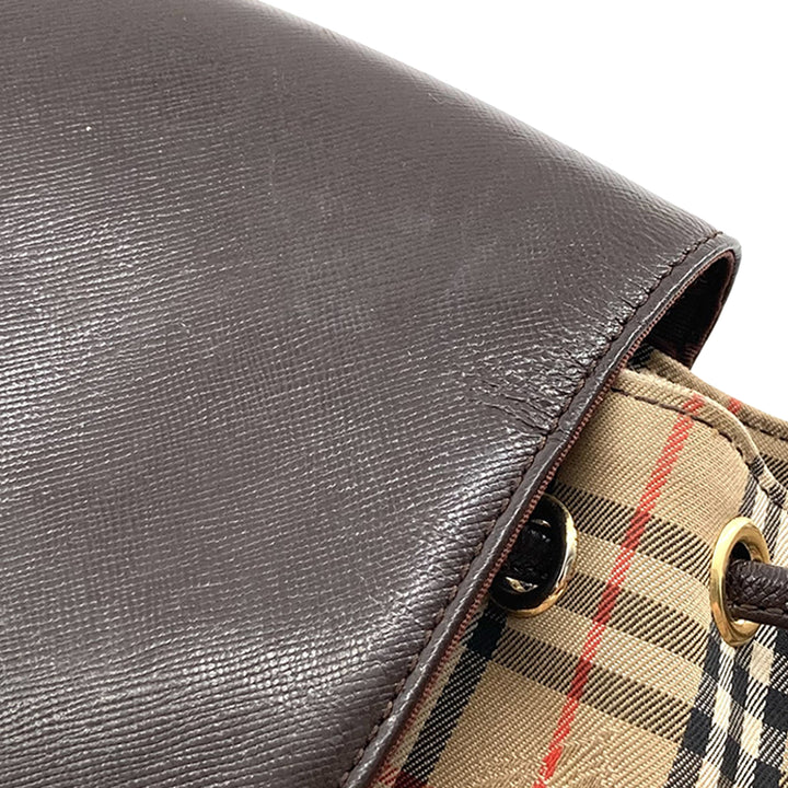 Burberry Haymarket Check Sac à dos Beige – vue 16 – GABY PARIS