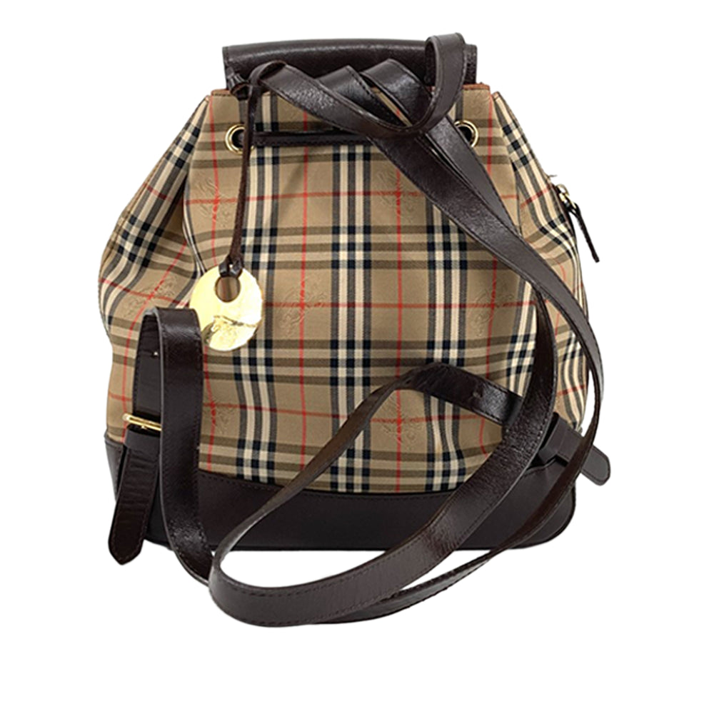 Burberry Haymarket Check Sac à dos Beige – vue 2 – GABY PARIS