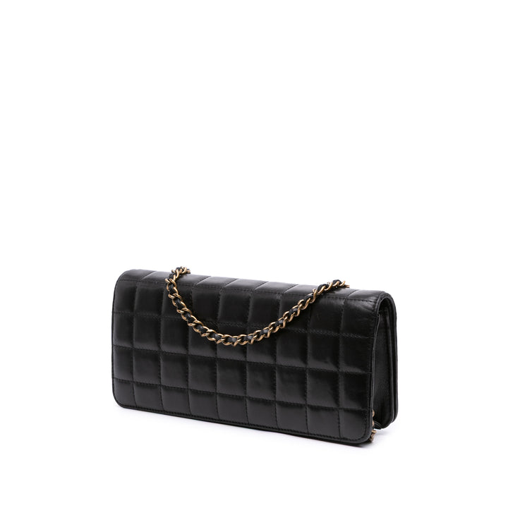 Paris Byzance Lambskin Jeweled Evening Clutch with Chain Black - Gaby Paris