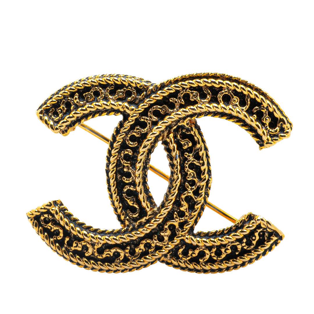 Gold Plated CC Brooch Gold - Gaby Paris