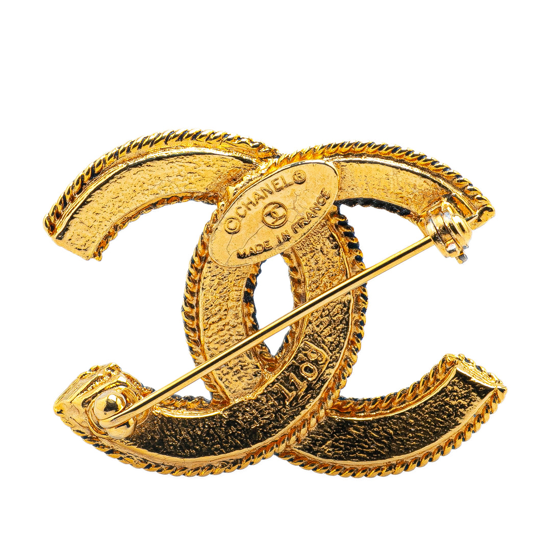 Gold Plated CC Brooch Gold - Gaby Paris