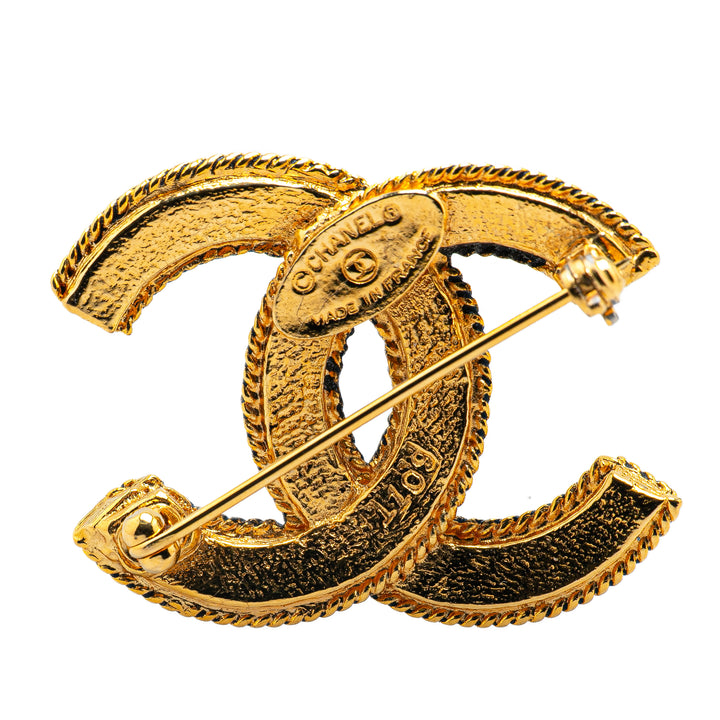 Gold Plated CC Brooch Gold - Gaby Paris