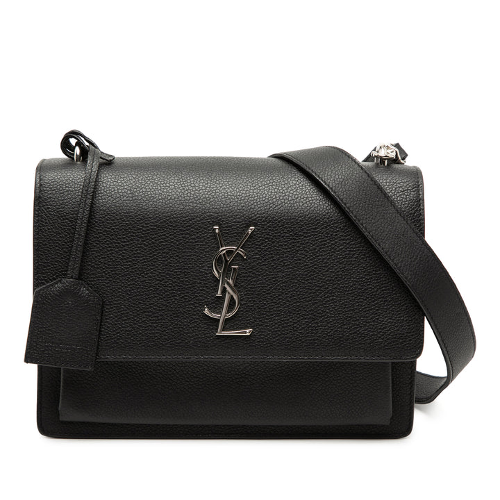 Saint Laurent Medium Cuir de veau grainé Monogram Sunset Sac porté croisé