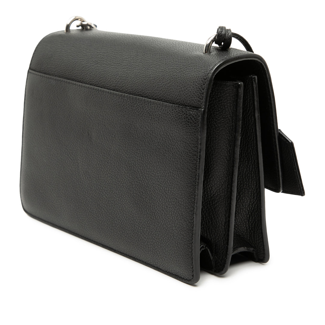 Saint Laurent Medium Cuir de veau grainé Monogram Sunset Sac porté croisé