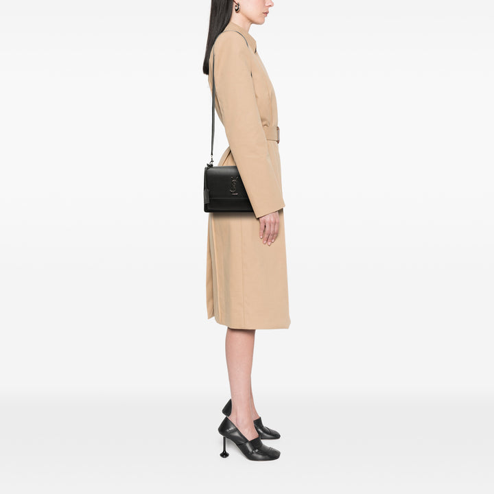 Saint Laurent Medium Cuir de veau grainé Monogram Sunset Sac porté croisé