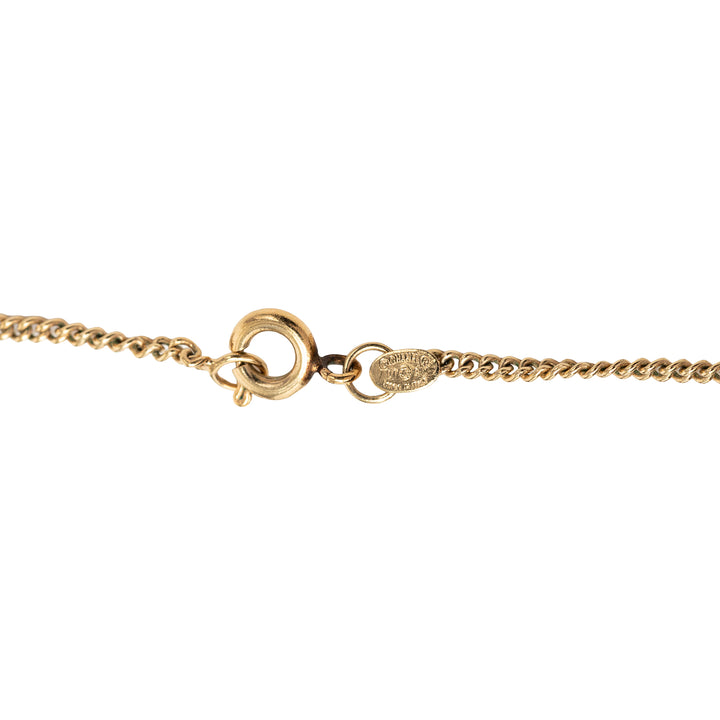 Chanel CC plaqué Strass Pendant Collier Métal