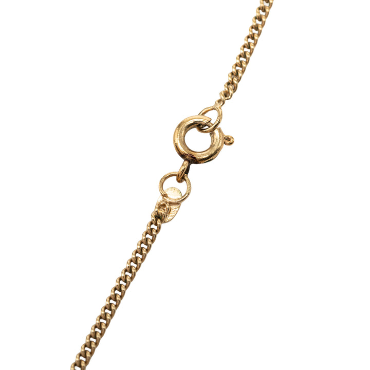 Chanel CC plaqué Strass Pendant Collier Métal