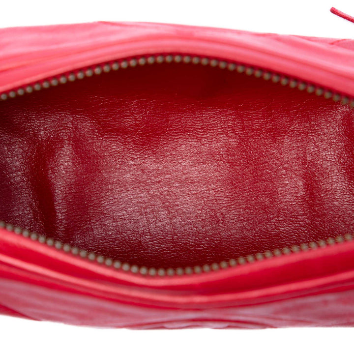 Chanel Mini Matelassé Cuir d’agneau Pompon Barrel Sac porté croisé