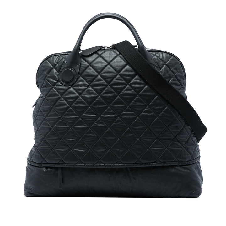 Matelassé Expandable Zippé Sac de voyage Très grand Toile enduite Noir