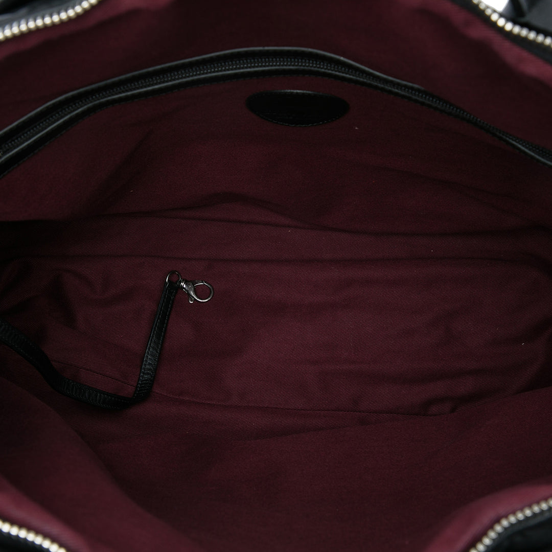 Matelassé Expandable Zippé Sac de voyage Très grand Toile enduite Noir