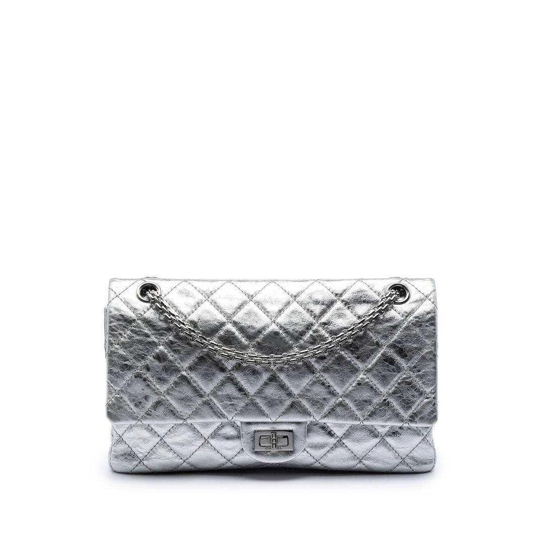 Chanel Matelassé Metallic vieilli Cuir de veau Reissue 2.55 Double rabat 226