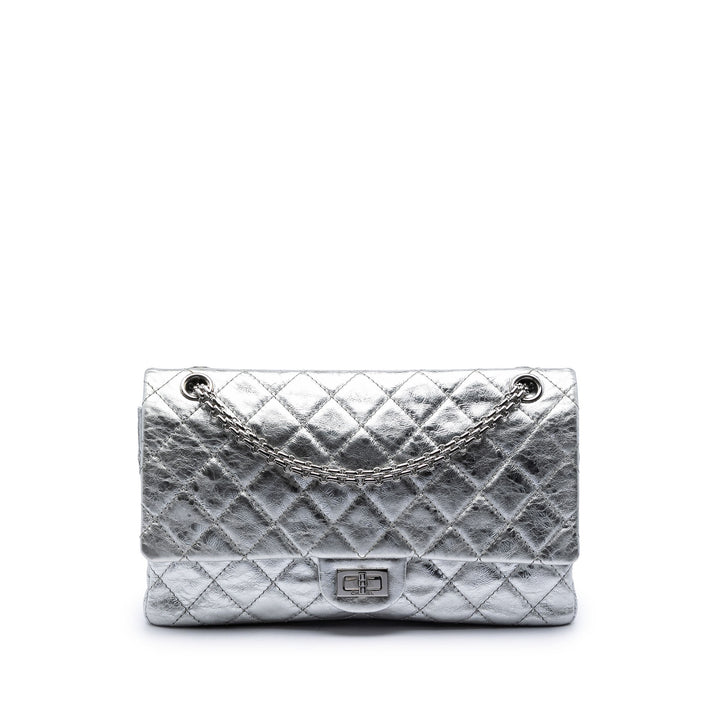 Chanel Matelassé Metallic vieilli Cuir de veau Reissue 2.55 Double rabat 226