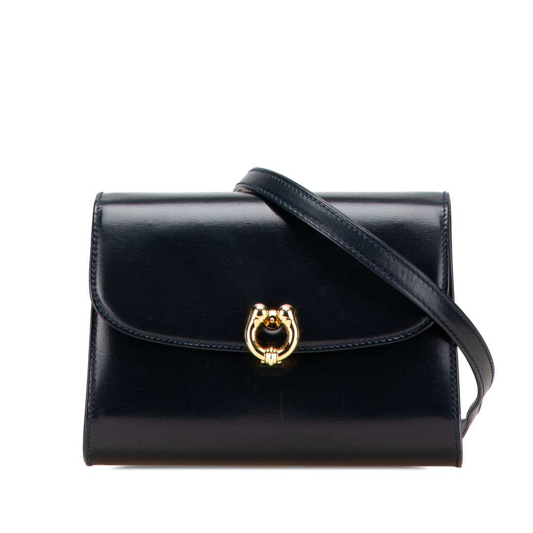 Leather Horsebit Crossbody Black - Gaby Paris