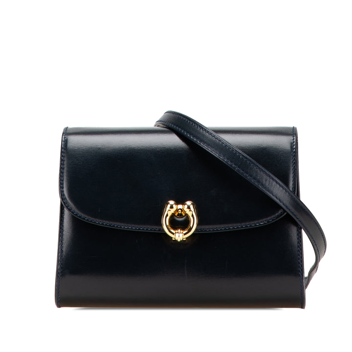 Leather Horsebit Crossbody Black - Gaby Paris