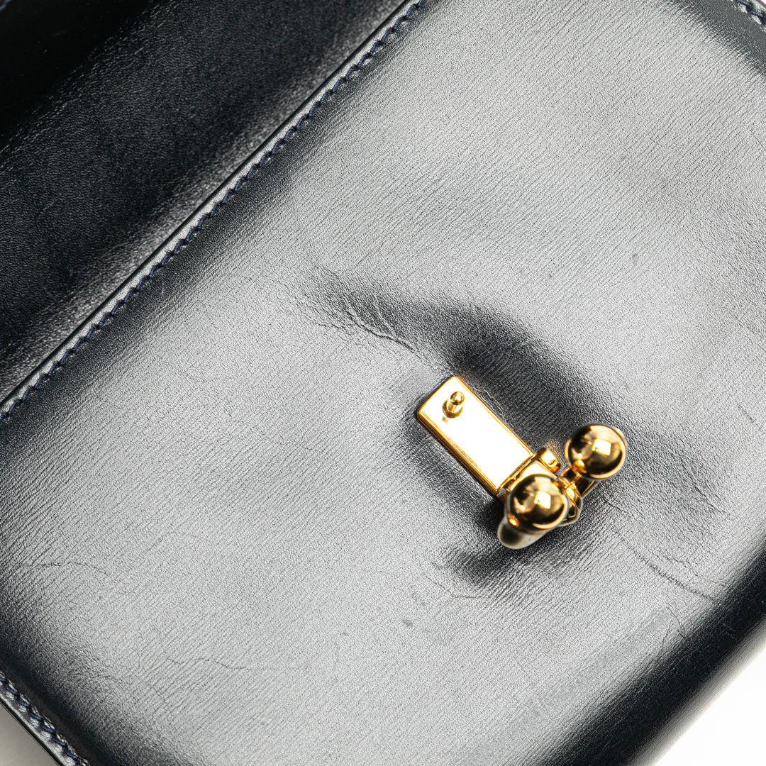 Leather Horsebit Crossbody Black - Gaby Paris