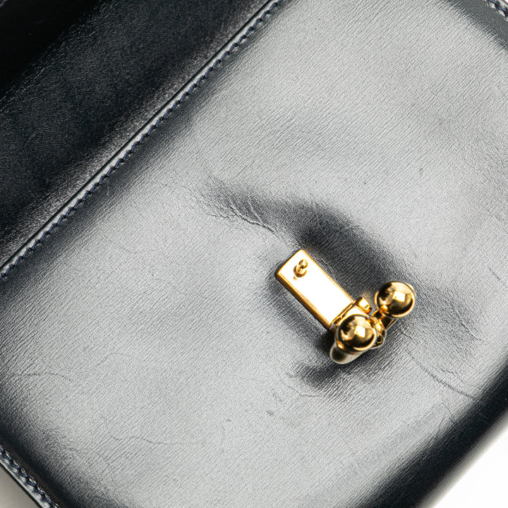 Leather Horsebit Crossbody Black - Gaby Paris