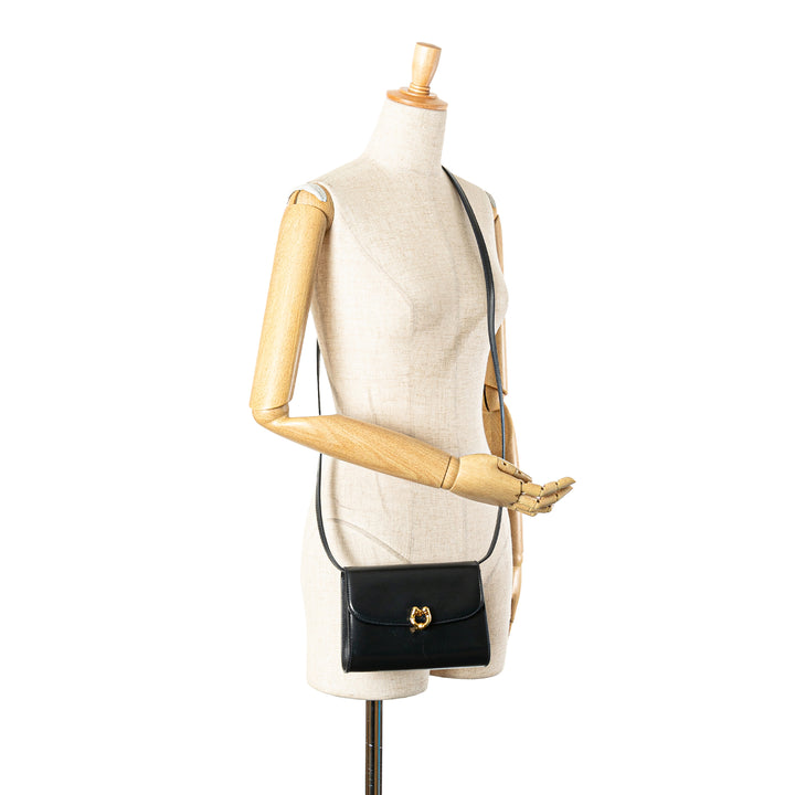 Leather Horsebit Crossbody Black - Gaby Paris