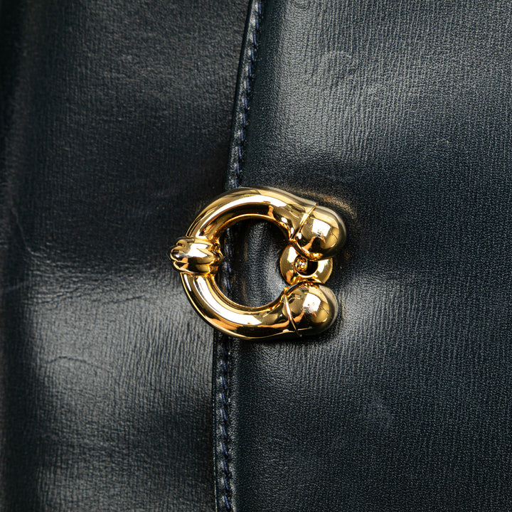 Leather Horsebit Crossbody Black - Gaby Paris