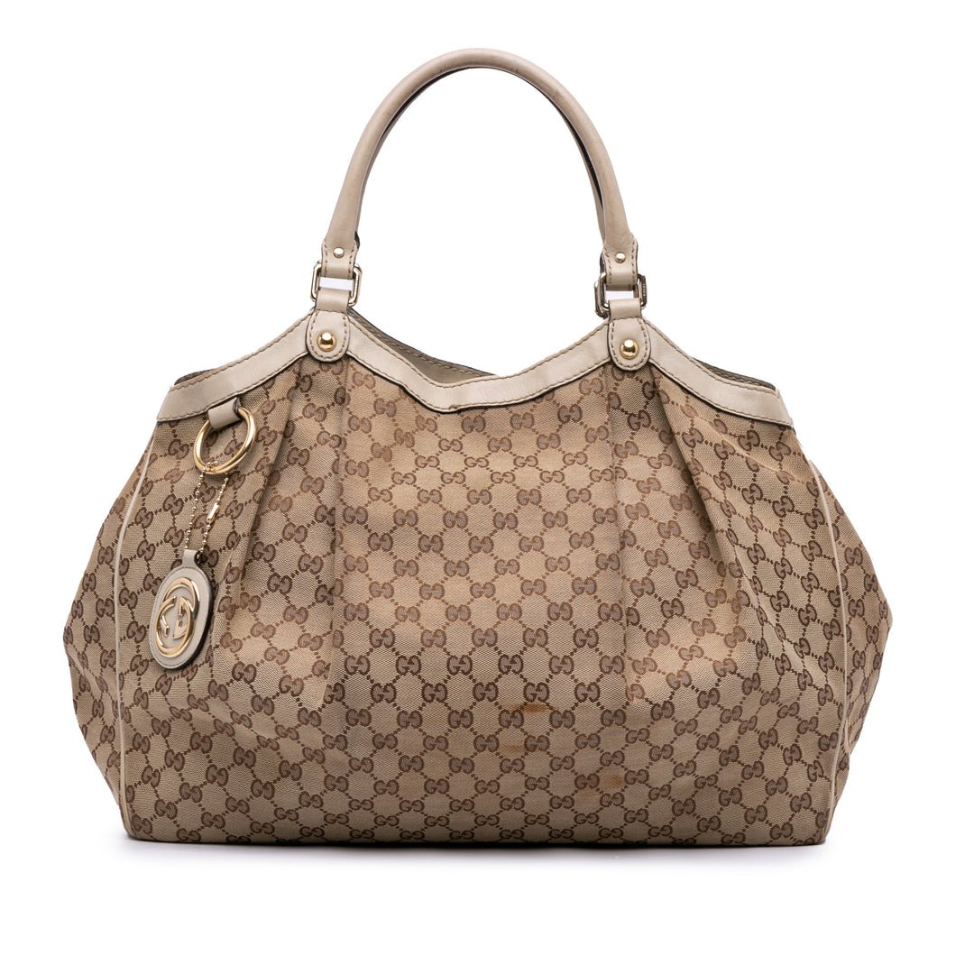 Large GG Canvas Sukey Tote Brown - Gaby Paris