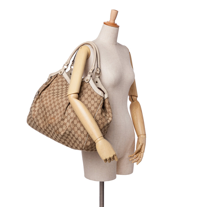 Large GG Canvas Sukey Tote Brown - Gaby Paris