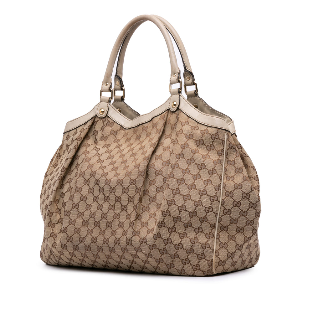 Large GG Canvas Sukey Tote Brown - Gaby Paris