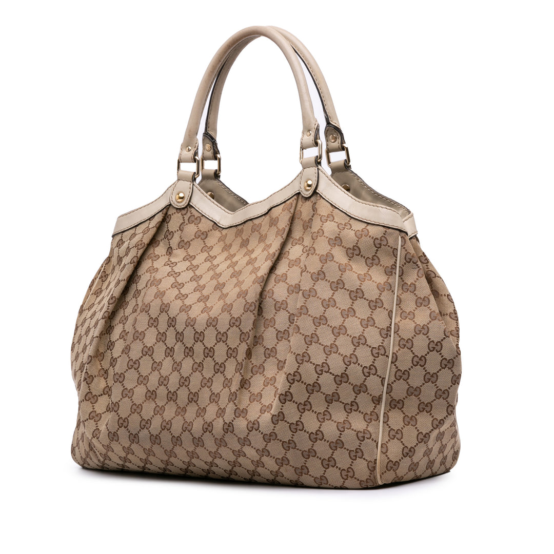 Large GG Canvas Sukey Tote Brown - Gaby Paris