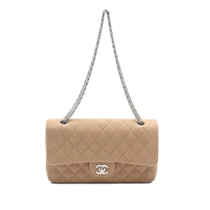 Chanel Medium Classic Jersey Double Flap Brown - GABY PARIS