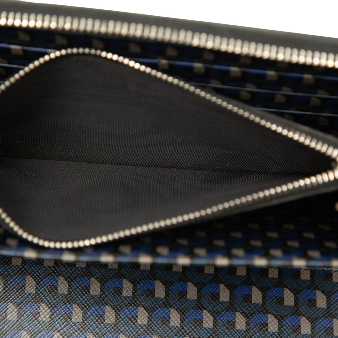 Portefeuille long zippé Saffiano Noir