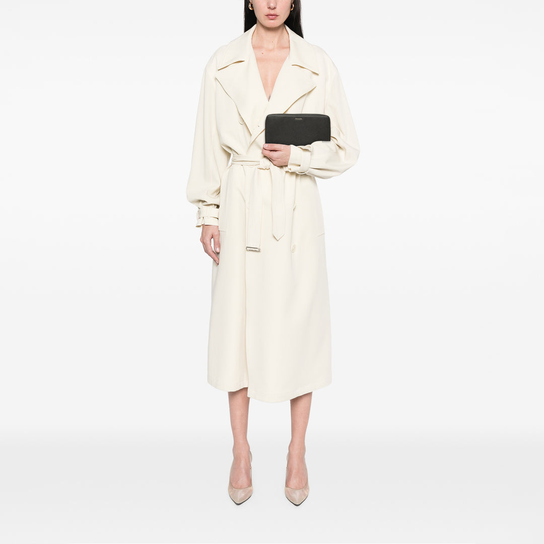 Portefeuille long zippé Saffiano Noir