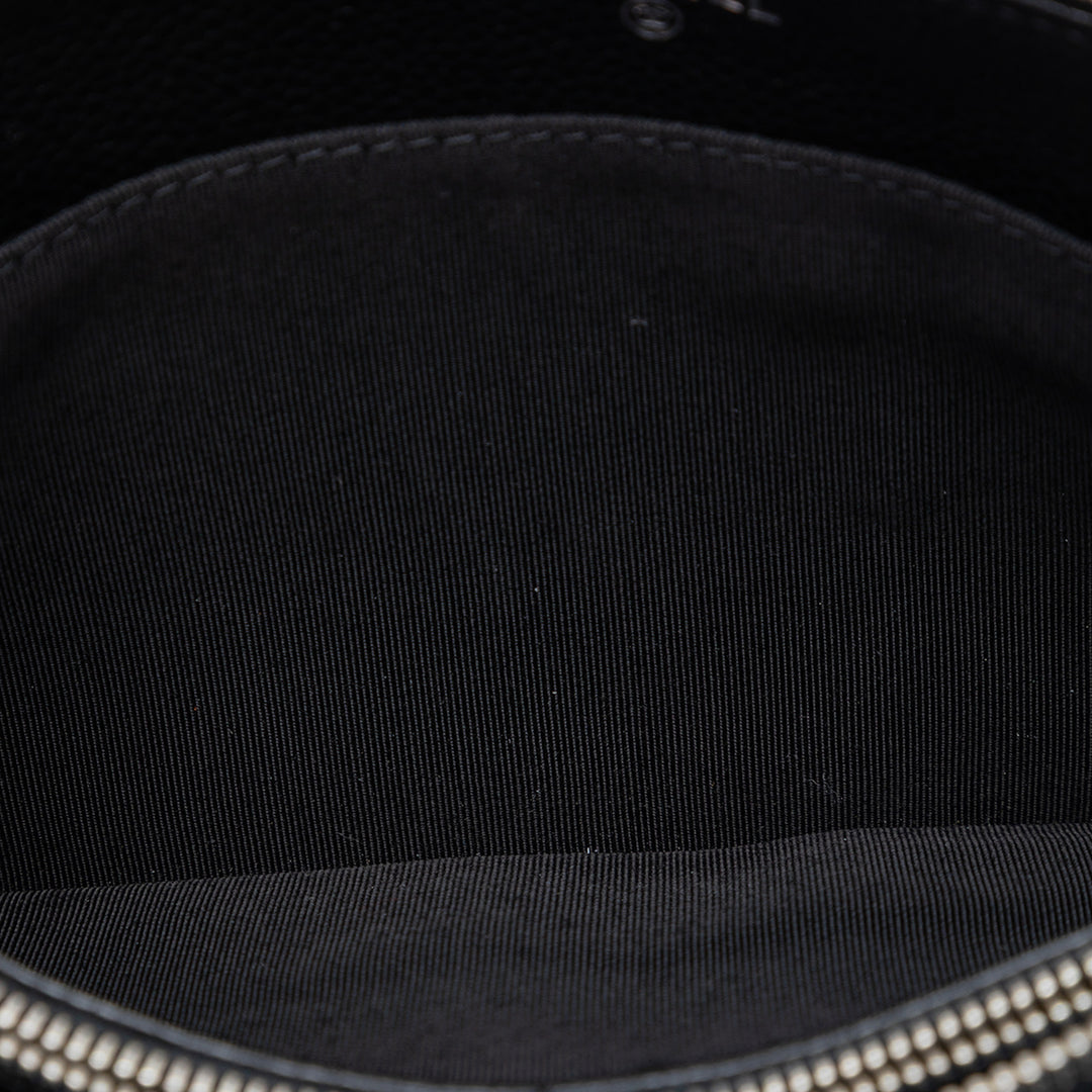 CC Matelassé Zippé Pochette Petit Cuir caviar Noir
