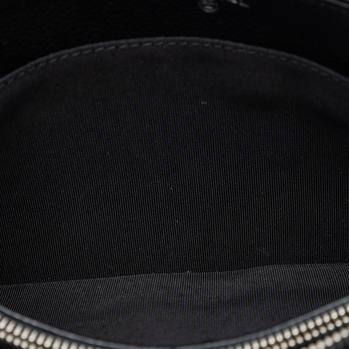CC Matelassé Zippé Pochette Petit Cuir caviar Noir
