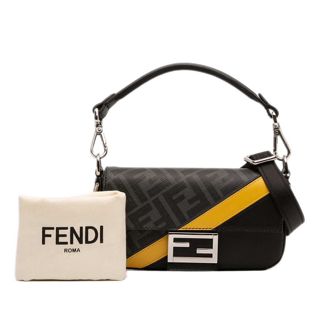 Fendi Zucca Coated Toile FF 1974 Diagonal Convertible Baguette Sac – GABY PARIS Authentique