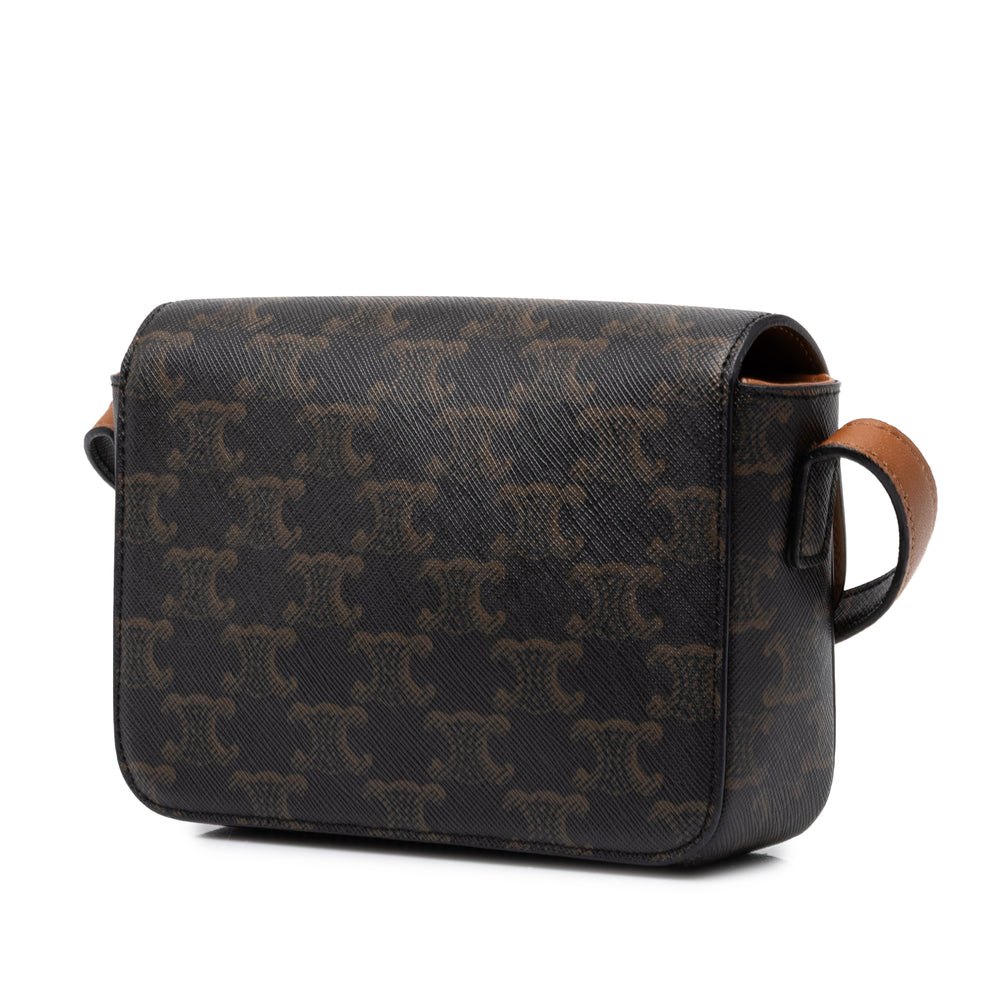 Celine Sac bandoulière Triomphe Triomphe Teen Triomphe enduite Marron – vue 2 – GABY PARIS