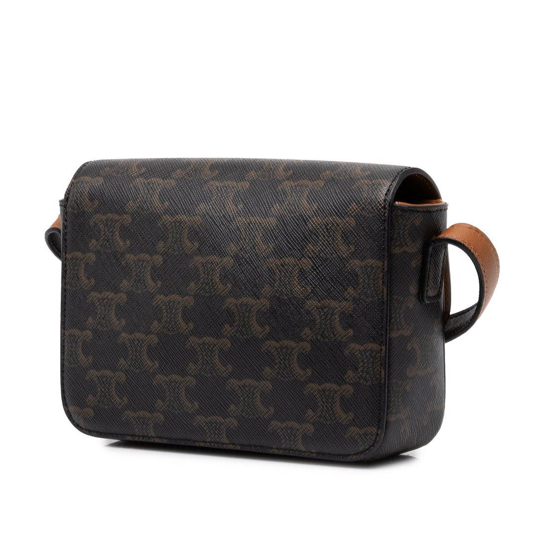 Celine Sac bandoulière Triomphe Triomphe Teen Triomphe enduite Marron – vue 2 – GABY PARIS