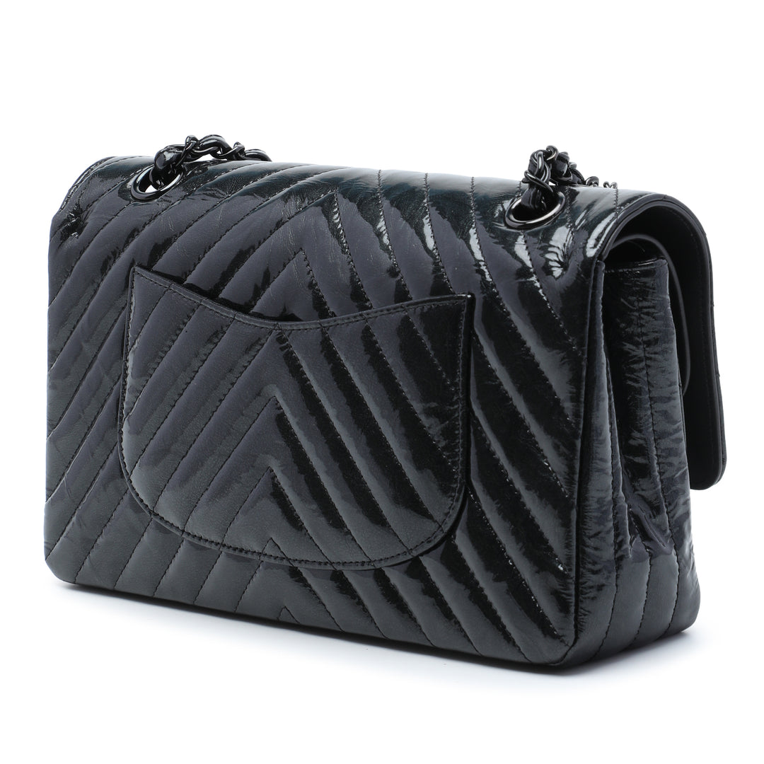 Classic Chevron So Double rabat Moyen Noir