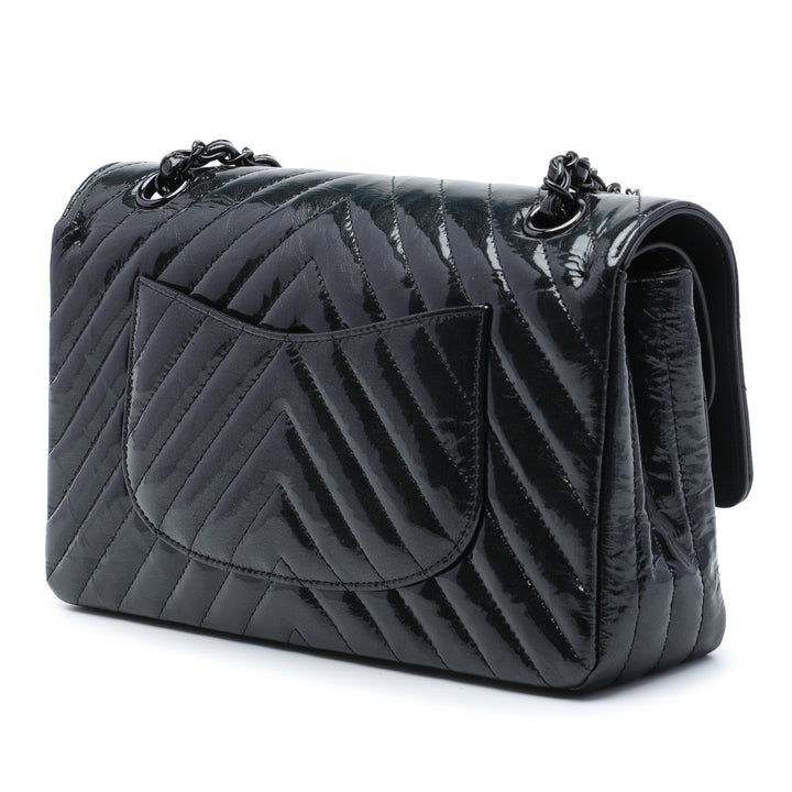 Classic Chevron So Double rabat Moyen Noir