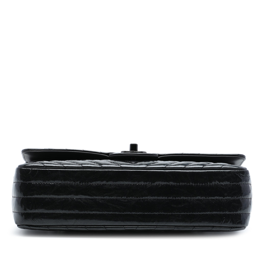 Classic Chevron So Double rabat Moyen Noir