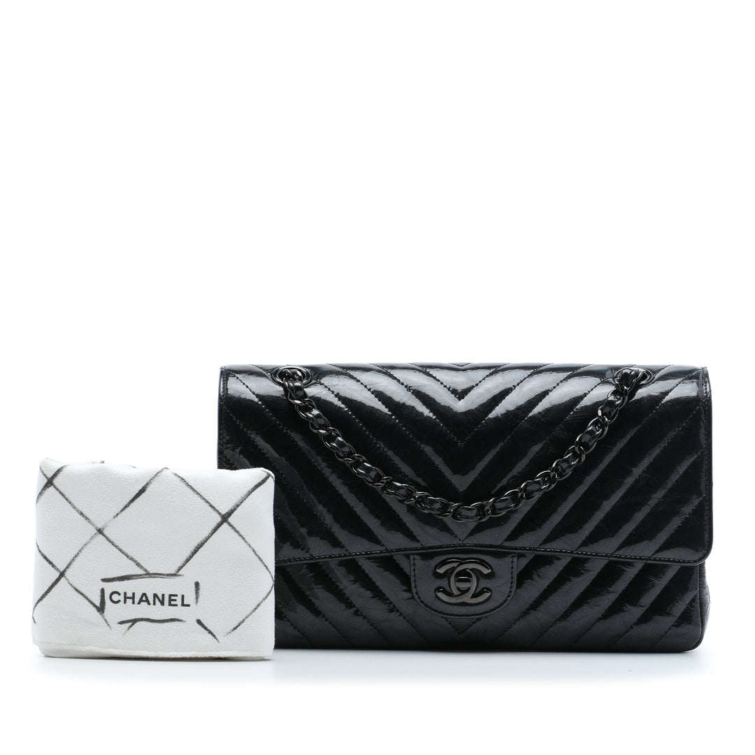 Classic Chevron So Double rabat Moyen Noir