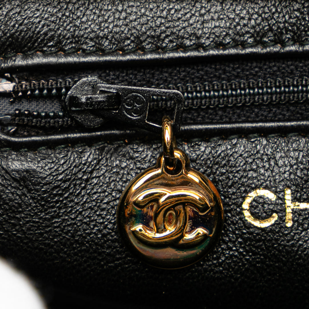 Mini Quilted Lambskin Chain Shoulder Bag Black - Gaby Paris