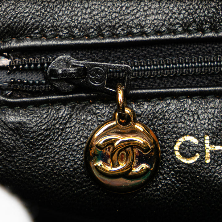 Mini Quilted Lambskin Chain Shoulder Bag Black - Gaby Paris