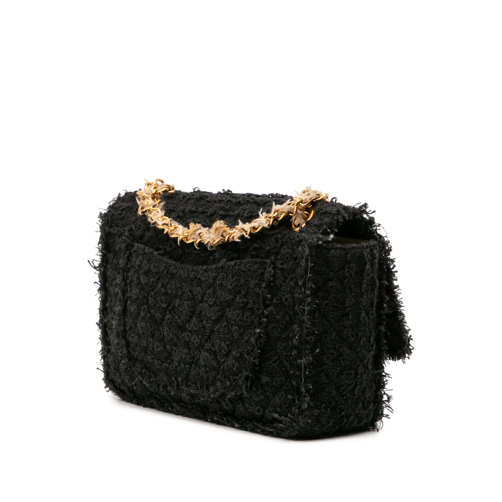 Chanel Medium Classic Tweed Simple rabat Noir – GABY PARIS Authentique